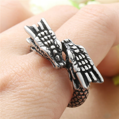Titanium Steel Retro Chinese Dragon Ring