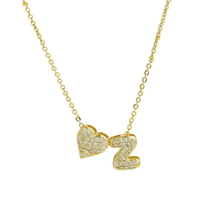 Bubble Heart Letter Necklace