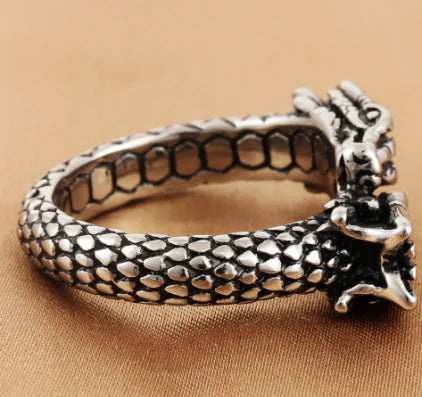 Titanium Steel Retro Chinese Dragon Ring