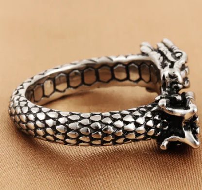 Titanium Steel Retro Chinese Dragon Ring