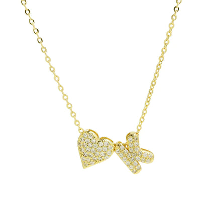 Bubble Heart Letter Necklace