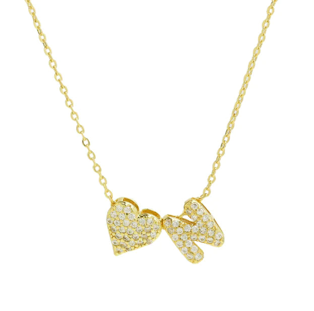 Bubble Heart Letter Necklace