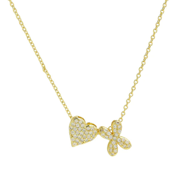 Bubble Heart Letter Necklace