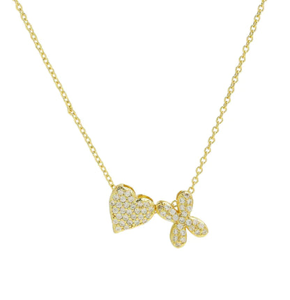 Bubble Heart Letter Necklace