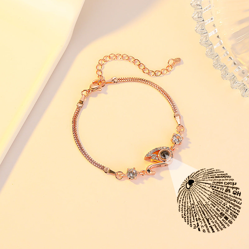 Black Swan Bracelet with Zircon for Fashion Statement