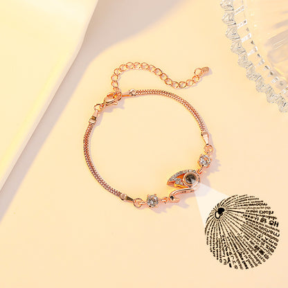 Black Swan Bracelet with Zircon for Fashion Statement