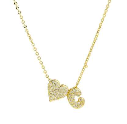 Bubble Heart Letter Necklace