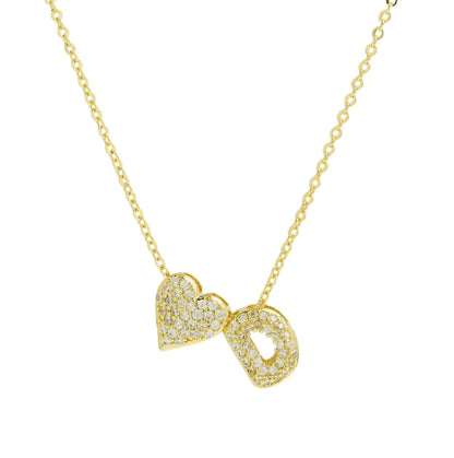 Bubble Heart Letter Necklace