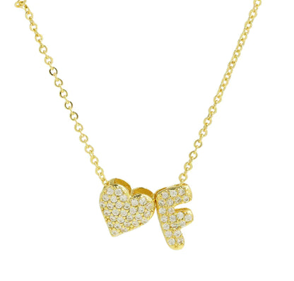 Bubble Heart Letter Necklace