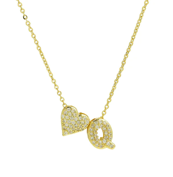 Bubble Heart Letter Necklace